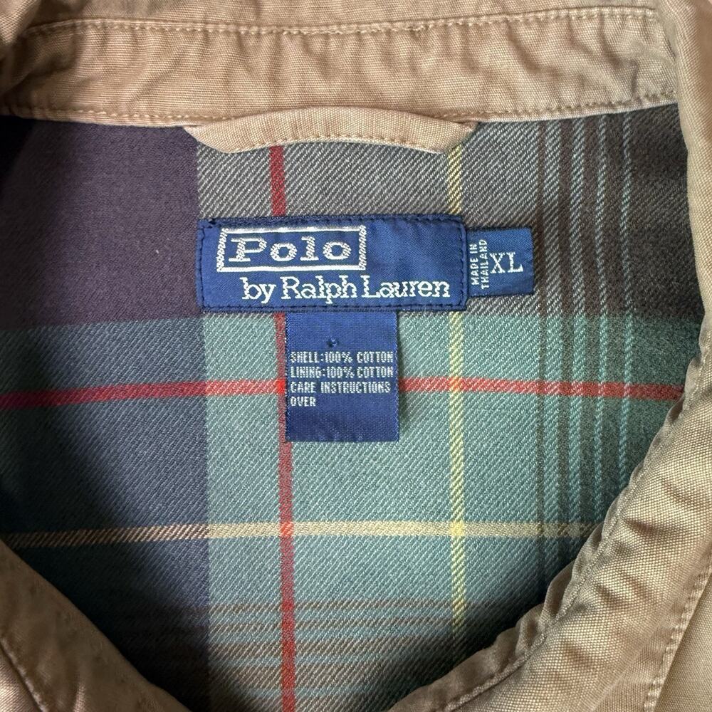 Vintage Polo Ralph Lauren Harrington Jacket XL Dark Khaki Lined Full Zip RRL - Picture 8 of 10